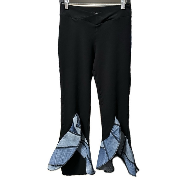 ROCK N KARMA Black Retro 70s Funky Pant w/ Ankle Ruffles, Women's XL Size 10/12‎ - Picture 2 of 6